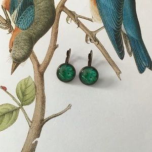 Antique style peacock earrings